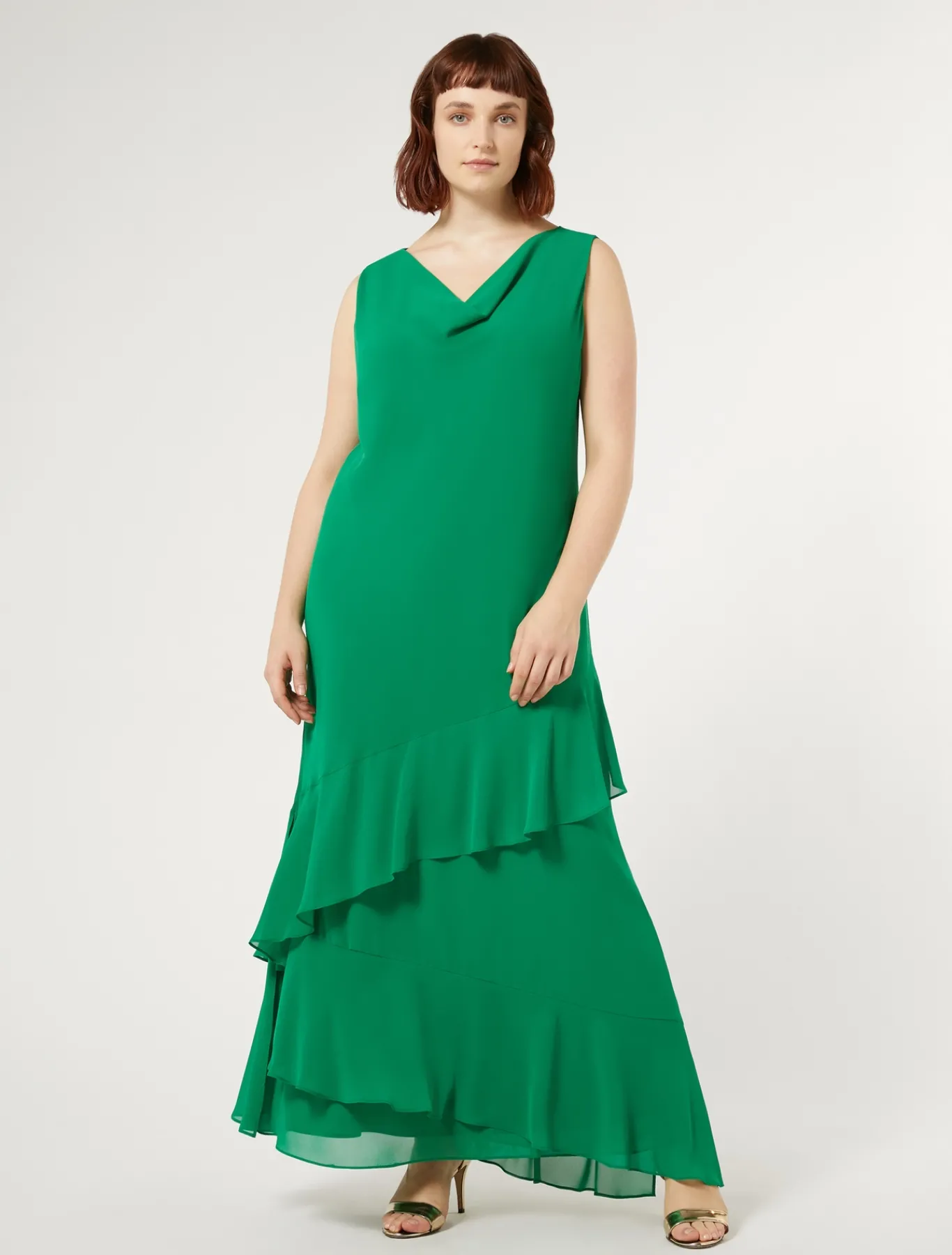 Marina Rinaldi Robe longue en georgette VERTECLATANT Sale