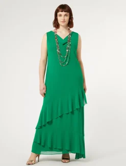 Marina Rinaldi Robe longue en georgette VERTECLATANT Sale