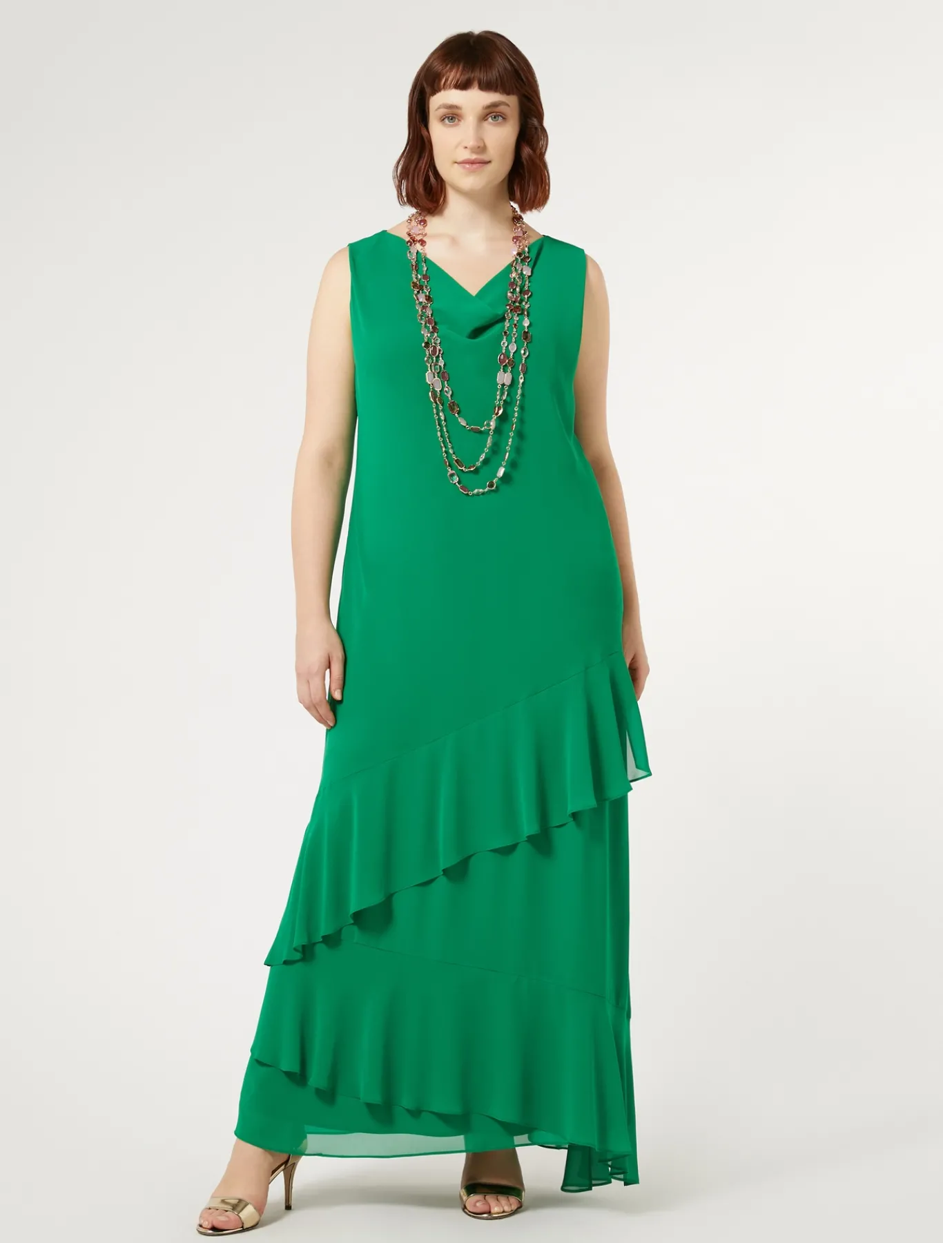 Marina Rinaldi Robe longue en georgette VERTECLATANT Sale