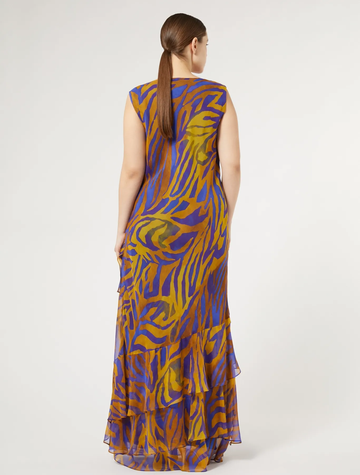 Marina Rinaldi Robe longue en gegette imprimée OR Sale