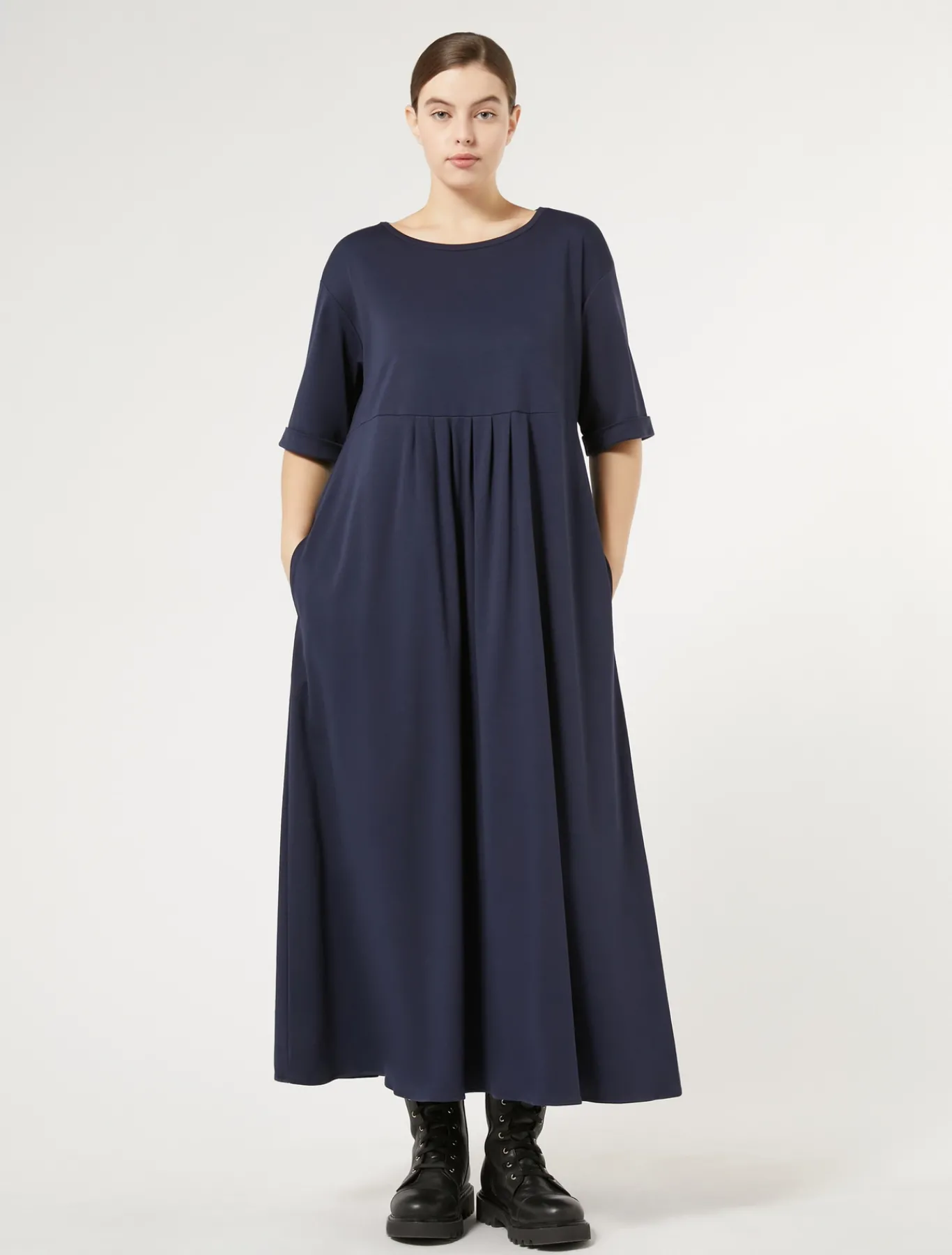 Marina Rinaldi Robe longue en jersey BLEUNUIT Clearance