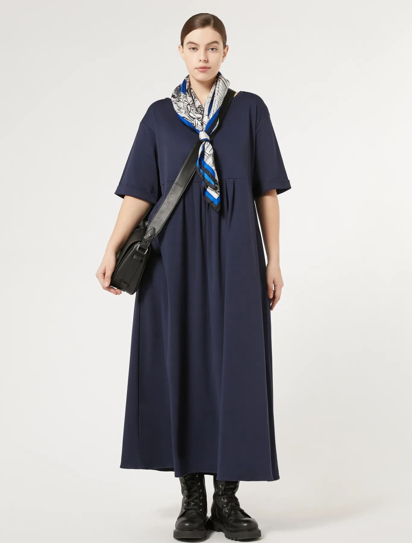 Marina Rinaldi Robe longue en jersey BLEUNUIT Clearance