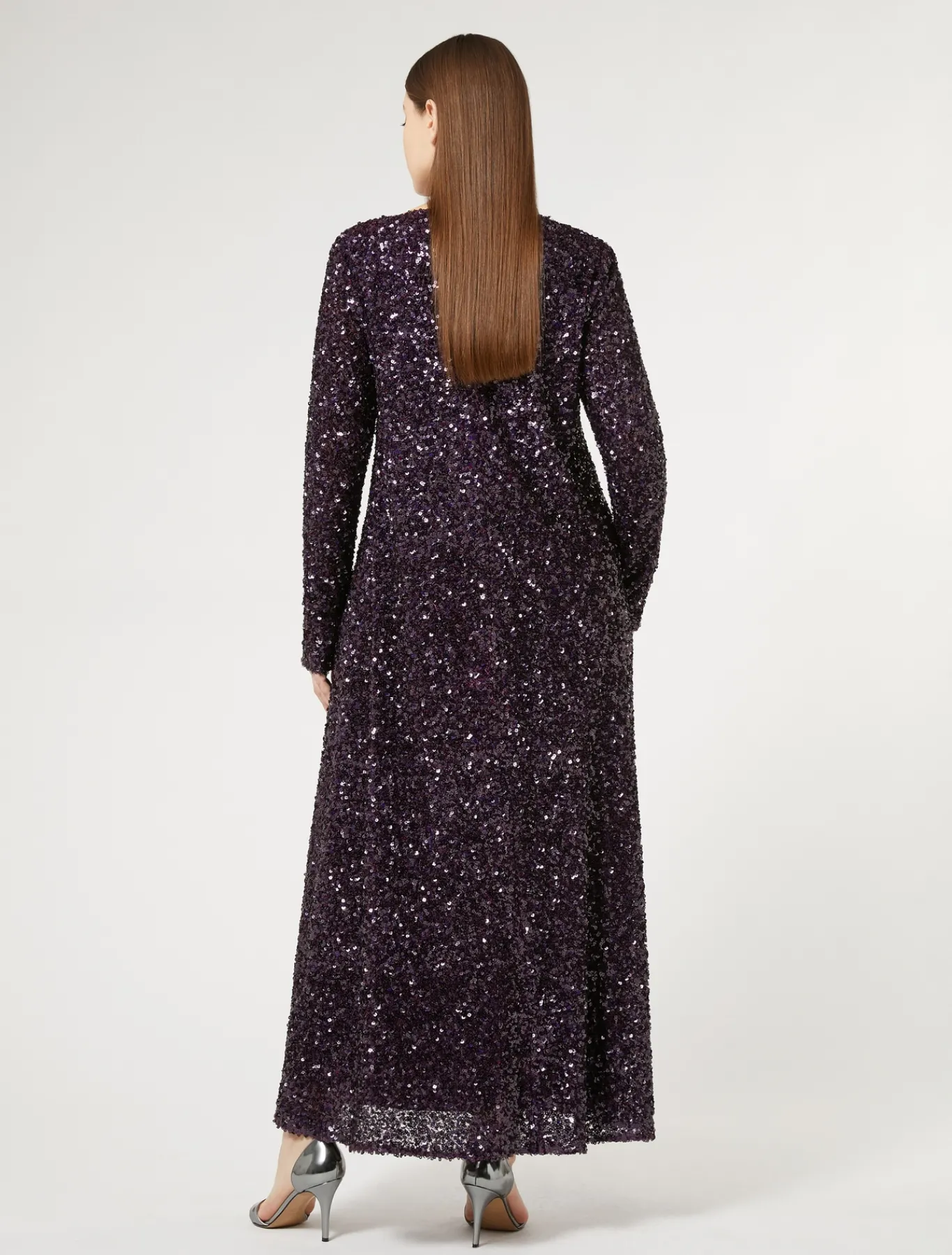 Marina Rinaldi Robe longue en paillettes BORDEAUX Fashion