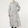 Marina Rinaldi Robe longue en popeline imprimée BLANCNEUTRE Online