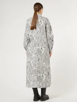 Marina Rinaldi Robe longue en popeline imprimée BLANCNEUTRE Online