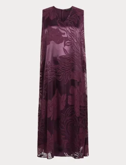 Marina Rinaldi Robe longue en satin BORDEAUX Outlet