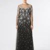 Marina Rinaldi Robe longue en tulle avec broderie NOIR Best