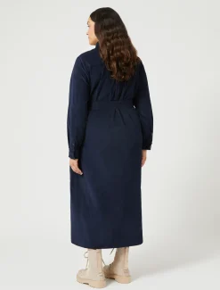 Marina Rinaldi Robe longue en velours BLEU Sale