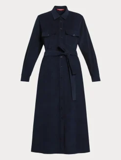 Marina Rinaldi Robe longue en velours BLEU Sale