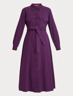 Marina Rinaldi Robe longue en velours PRUNE Online