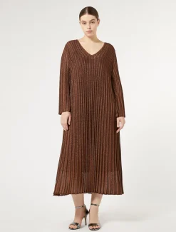 Marina Rinaldi Robe longue en viscose CARAMEL Outlet