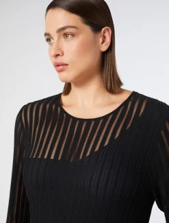 Marina Rinaldi Robe longue en viscose côtelée NOIR New