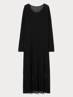 Marina Rinaldi Robe longue en viscose côtelée NOIR New