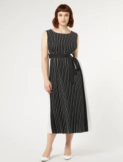 Marina Rinaldi Robe longue plissée soleil NOIRBLANC Online