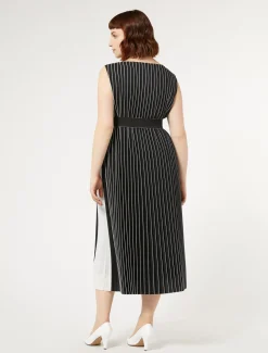Marina Rinaldi Robe longue plissée soleil NOIRBLANC Online