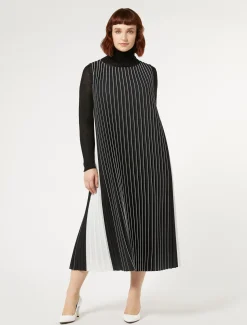 Marina Rinaldi Robe longue plissée soleil NOIRBLANC Online