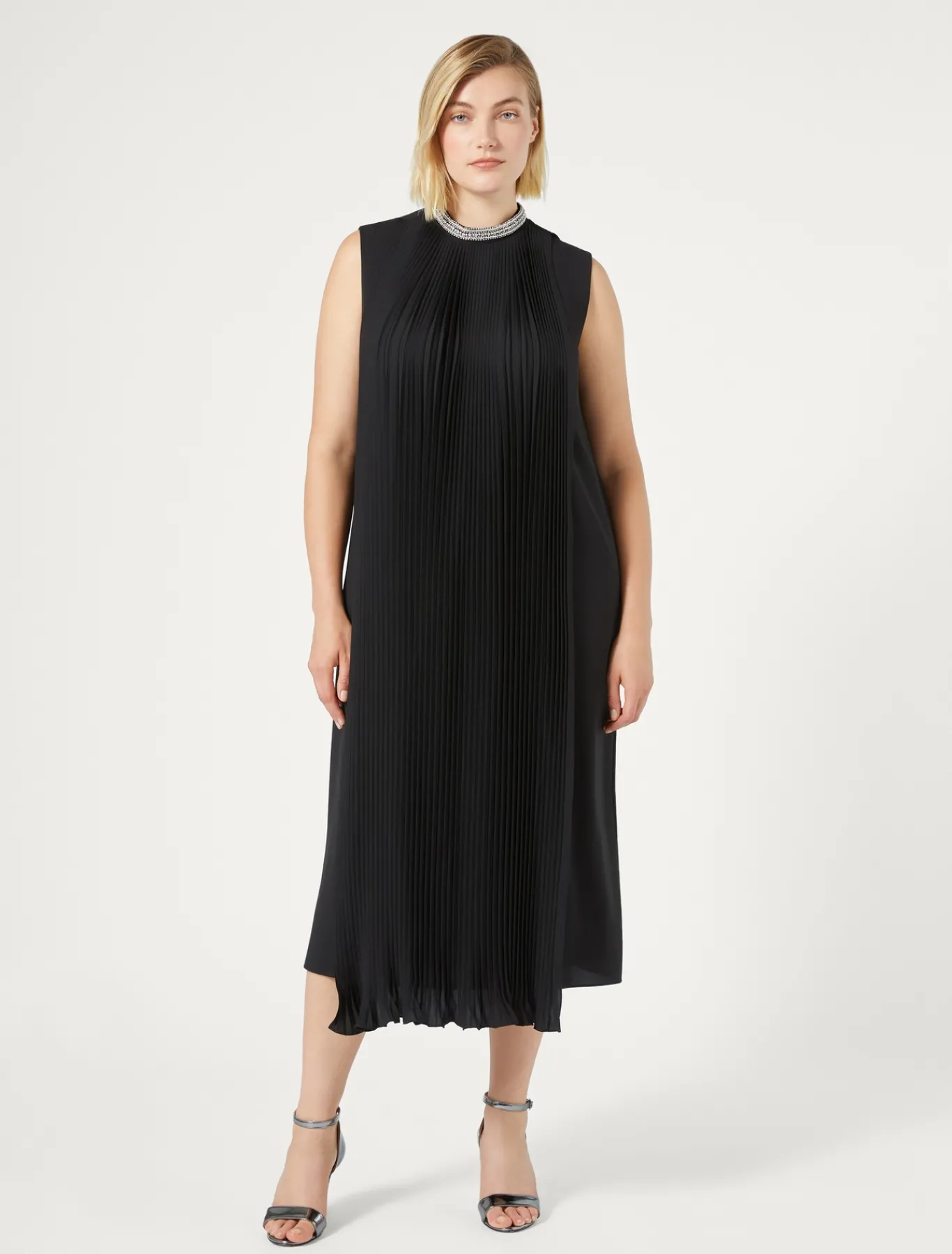 Marina Rinaldi Robe mi-longue en crêpe NOIR Hot