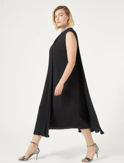 Marina Rinaldi Robe mi-longue en crêpe NOIR Hot