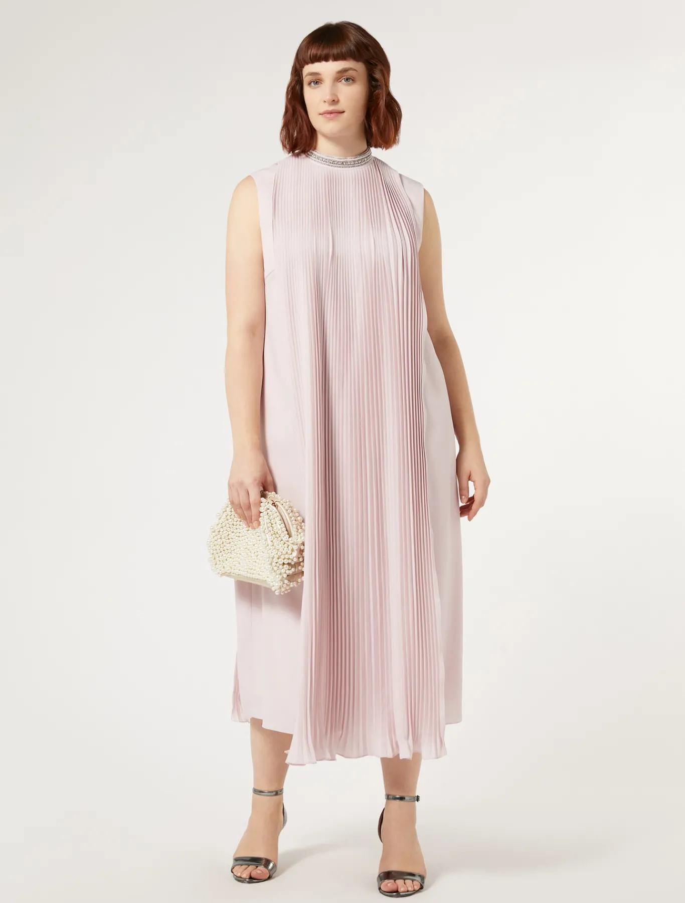 Marina Rinaldi Robe mi-longue en crêpe ROSE Clearance