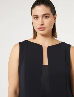 Marina Rinaldi Robe mi-longue en crêpe triacétate BLEUNUIT Discount