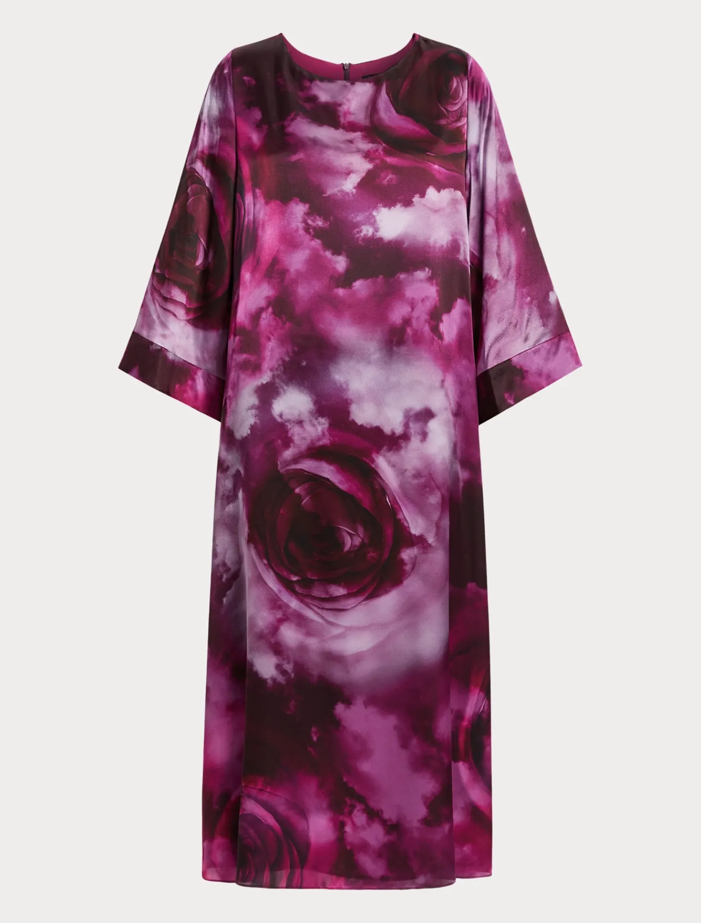 Marina Rinaldi Robe surdimensionnée en satin de soie BORDEAUX Discount