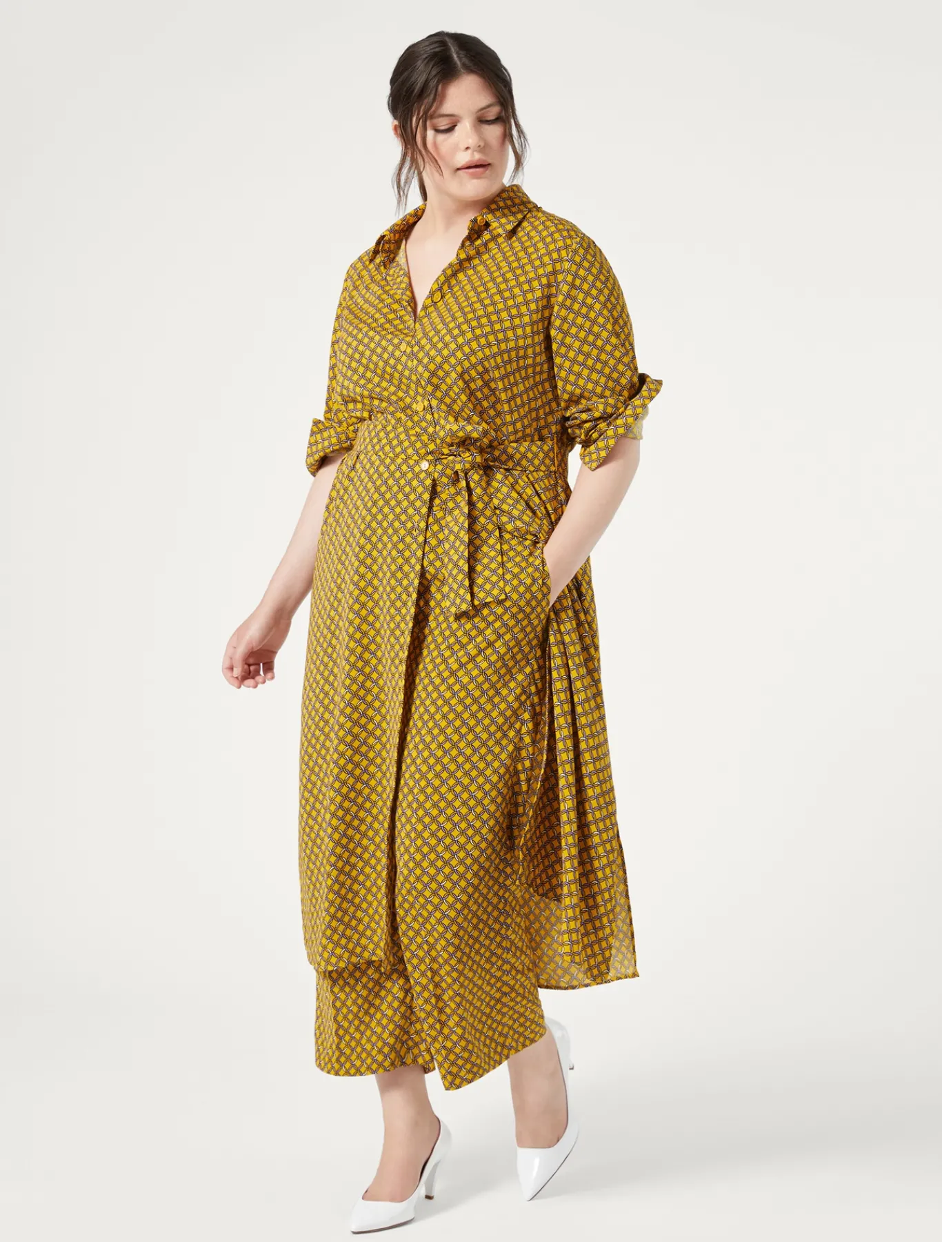 Marina Rinaldi Robe-chemise en cady JAUNE Outlet