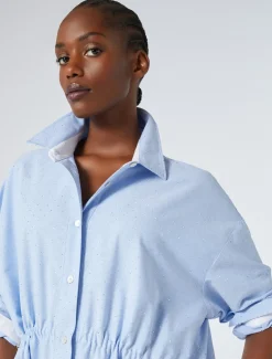 Marina Rinaldi Robe-chemise en coton Oxford AZURE Best