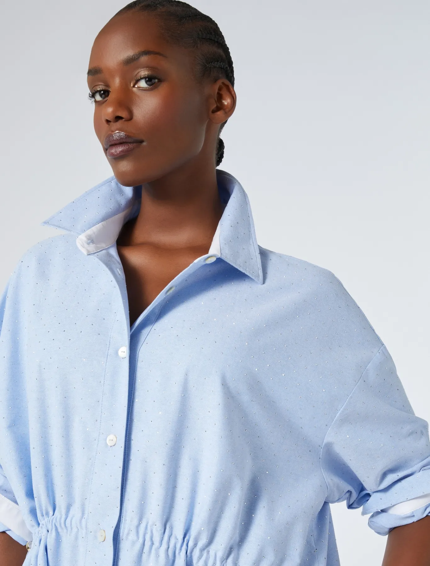 Marina Rinaldi Robe-chemise en coton Oxford AZURE Best