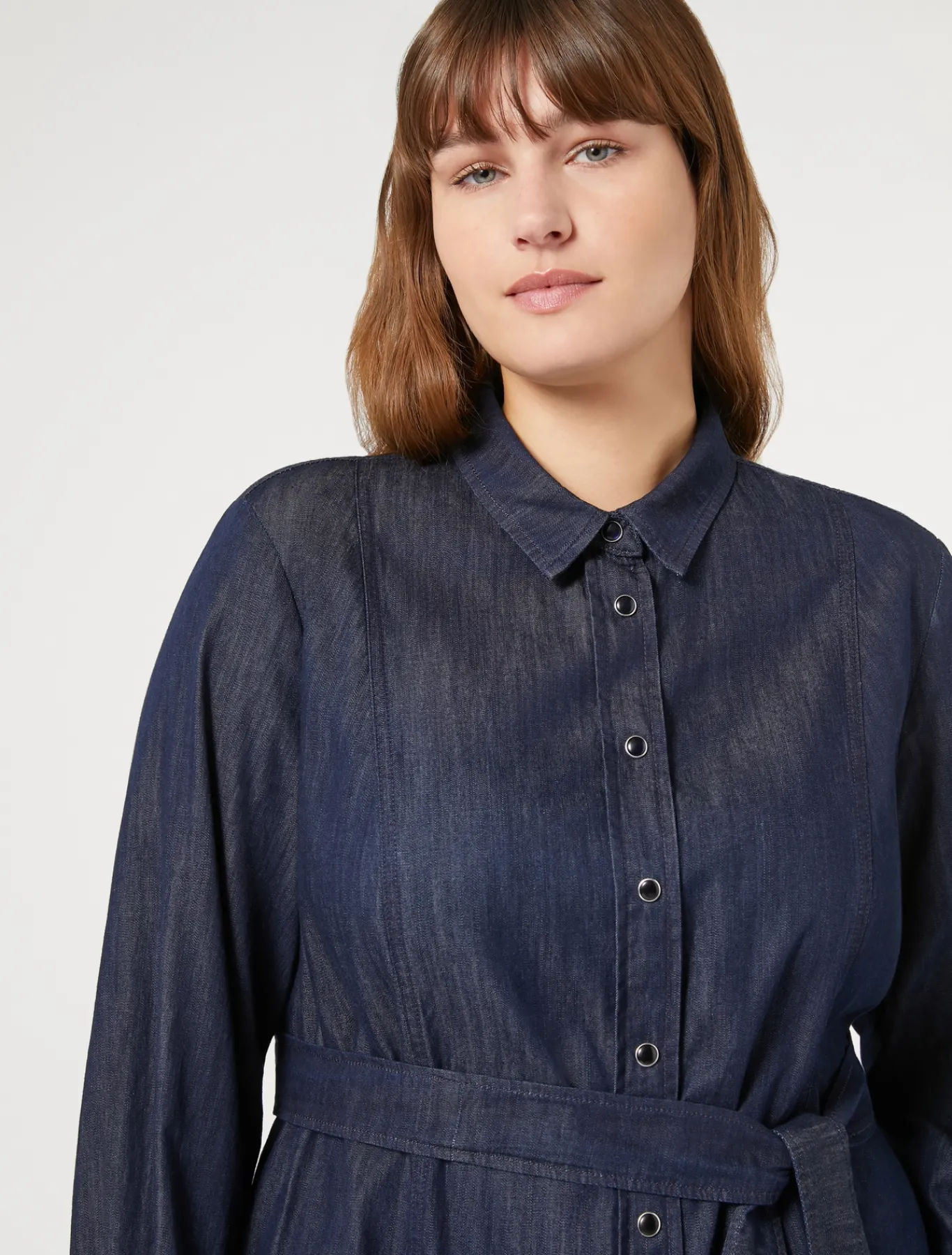 Marina Rinaldi Robe-chemise en denim léger BLEUNUIT Clearance