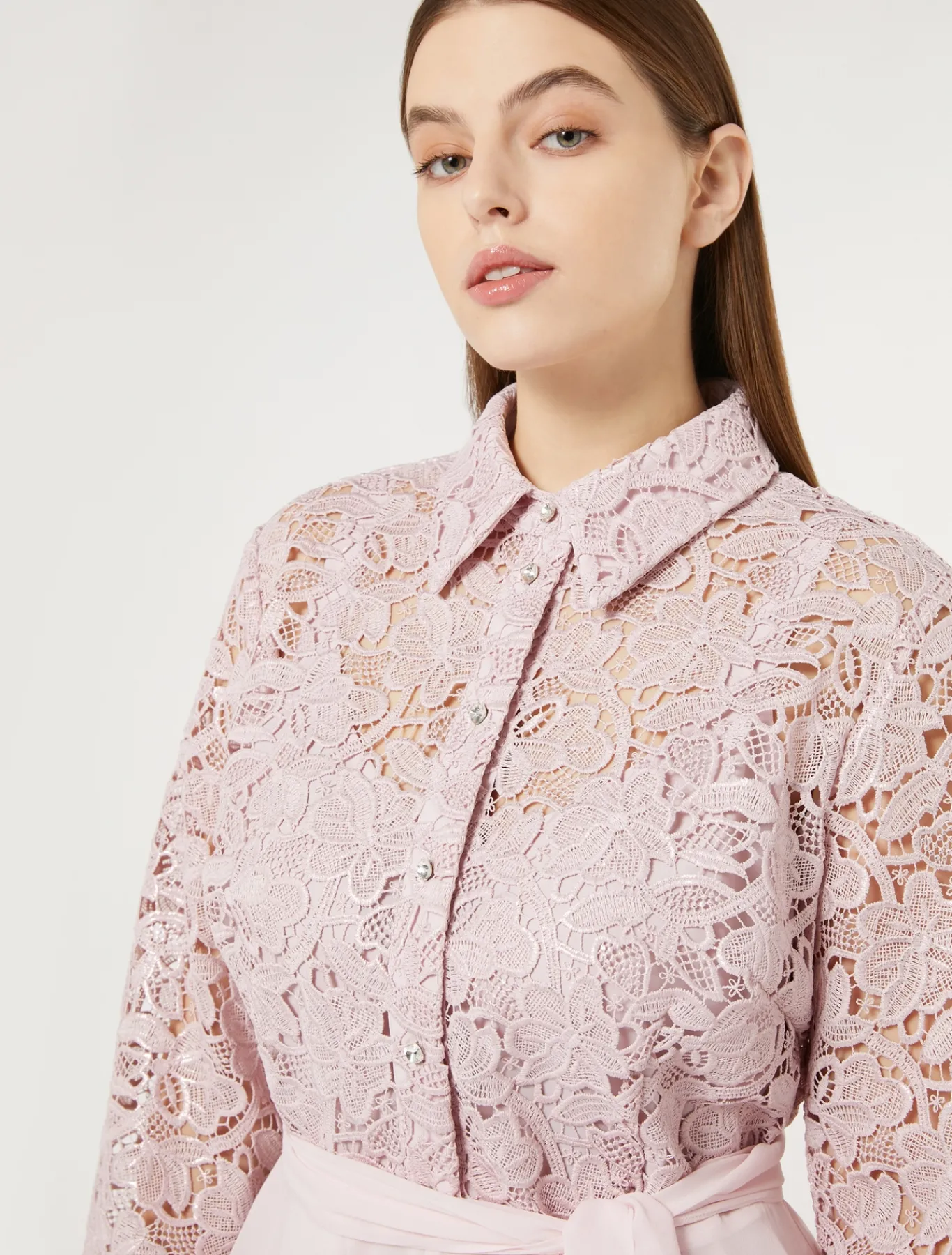 Marina Rinaldi Robe-chemise en dentelle et soie ROSE Fashion
