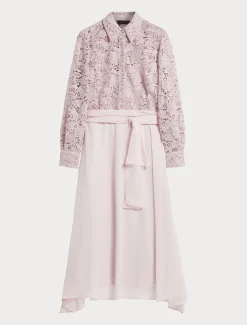 Marina Rinaldi Robe-chemise en dentelle et soie ROSE Fashion