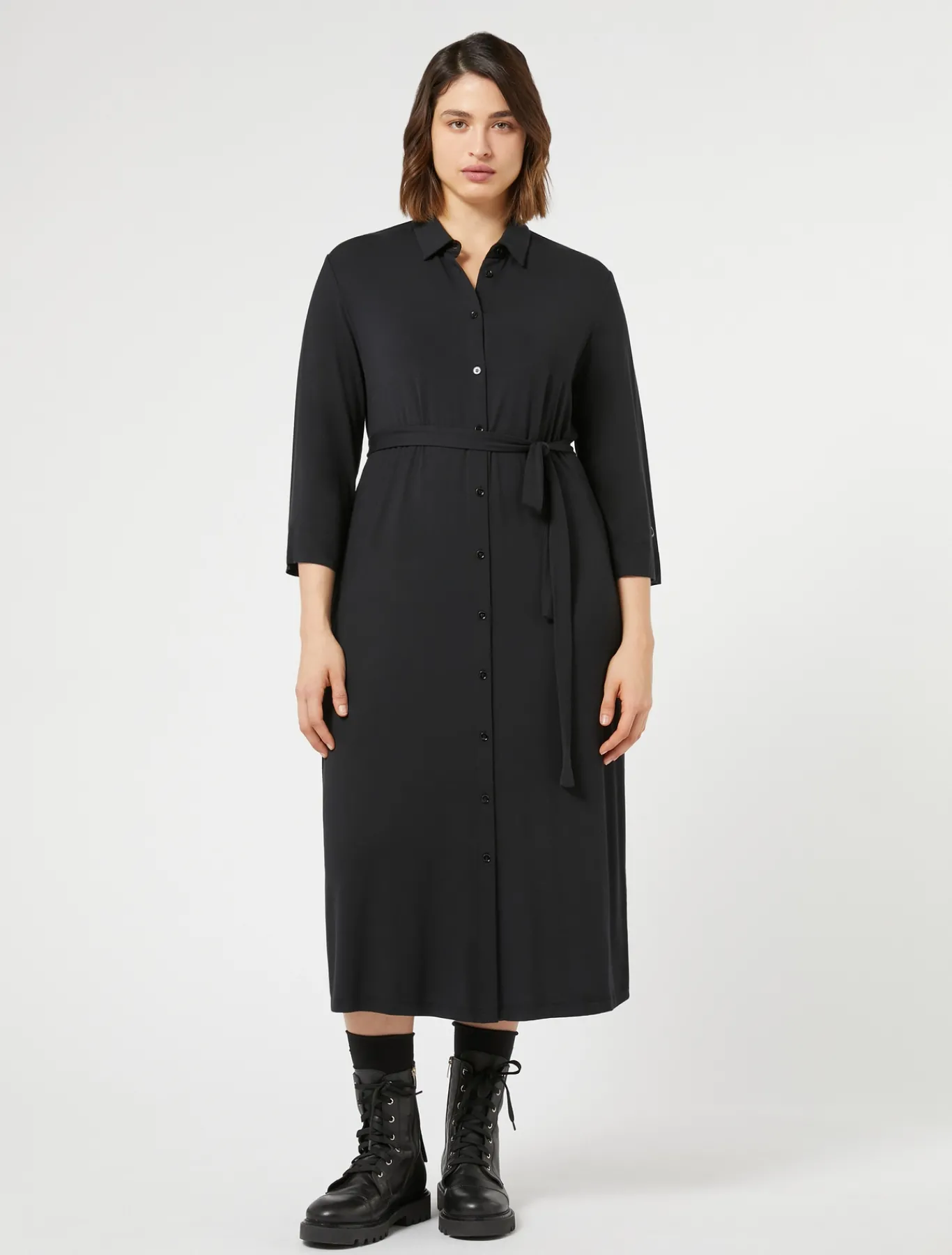 Marina Rinaldi Robe-chemise en jersey NOIR Discount