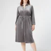 Marina Rinaldi Robe-chemise en jersey de velours GRISFONCE Online