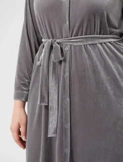 Marina Rinaldi Robe-chemise en jersey de velours GRISFONCE Online