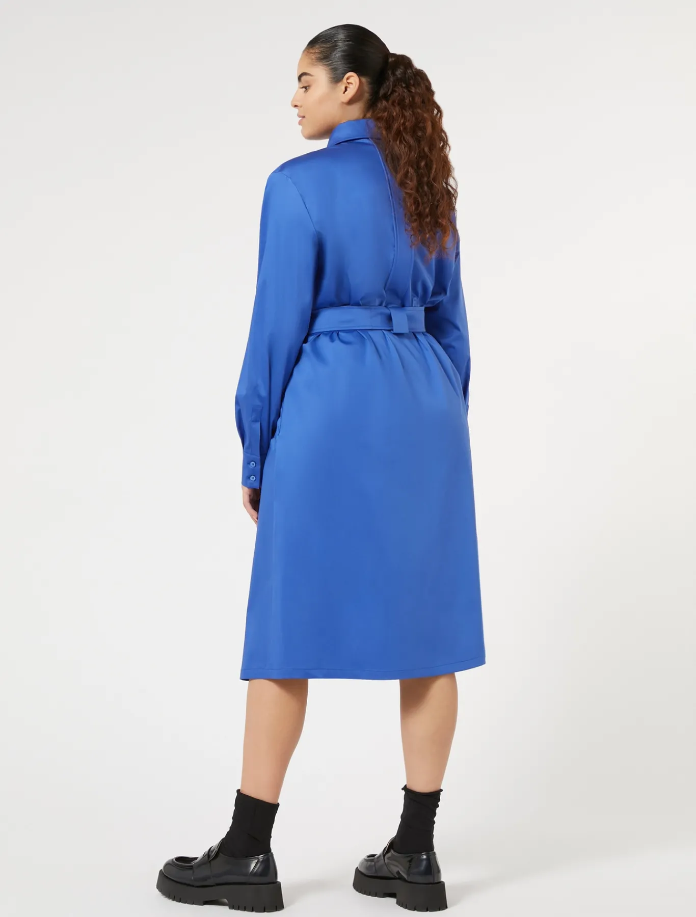 Marina Rinaldi Robe-chemise en satin stretch BLEUDECHINE Online