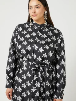 Marina Rinaldi Robe-chemise en sergé NOIR Hot