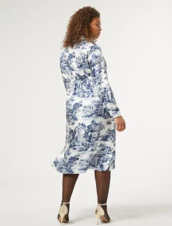 Marina Rinaldi Robe-chemise en sergé BLANCBLEU Clearance