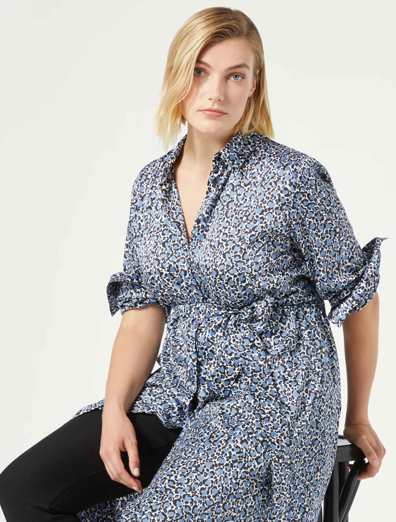Marina Rinaldi Robe-chemise en sergé AZURE Discount