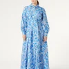Marina Rinaldi Robe-chemise en soie BLEUET Sale
