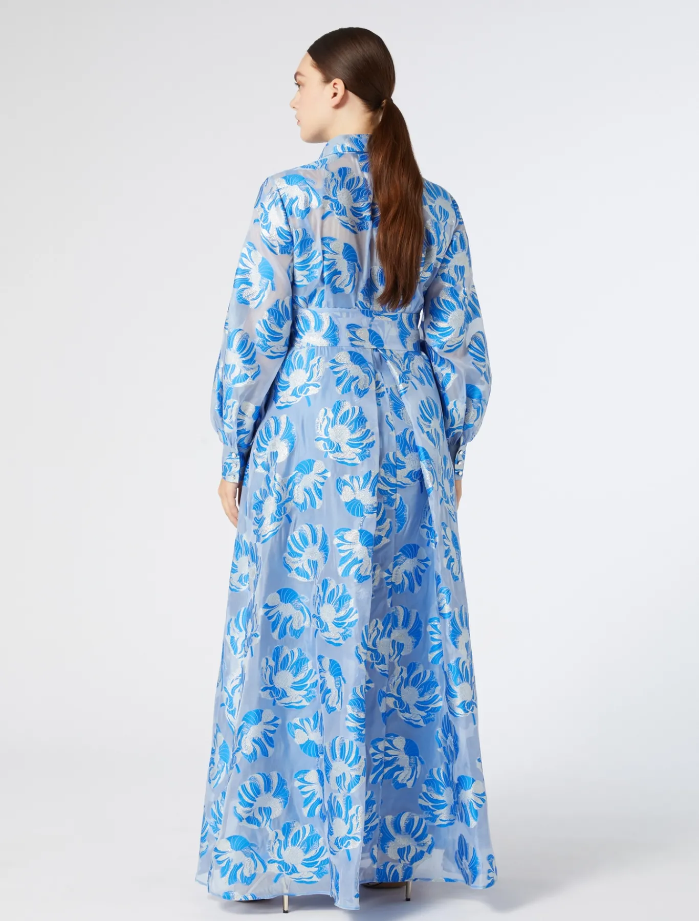 Marina Rinaldi Robe-chemise en soie BLEUET Sale