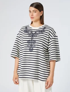 Marina Rinaldi Sweat-shirt en jersey avec broderies IVOIRE Best