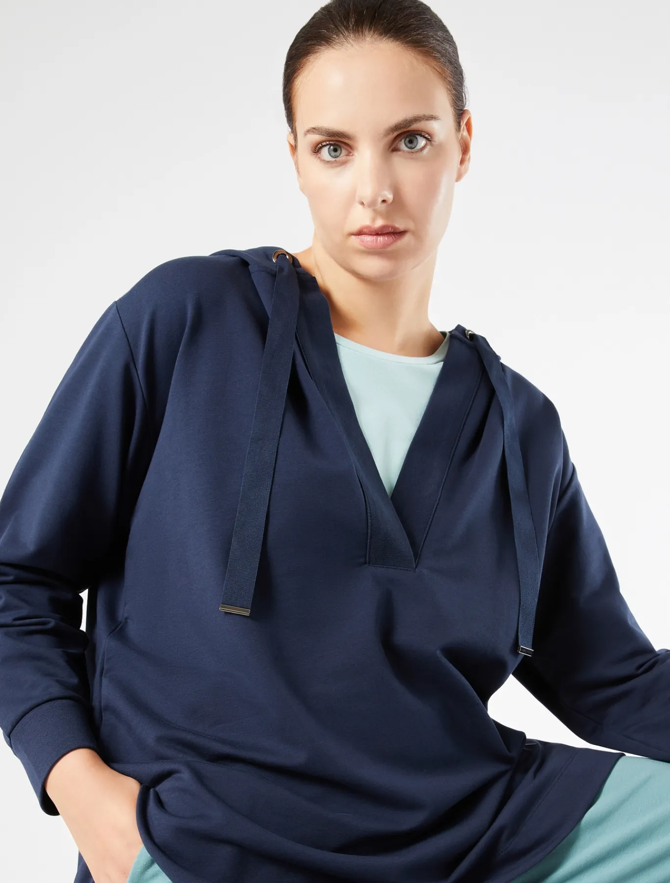 Marina Rinaldi Sweat-shirt en jersey de coton BLEU Hot