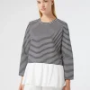 Marina Rinaldi Sweat-shirt en jersey et popeline BLEU Best
