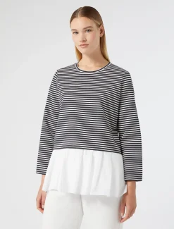 Marina Rinaldi Sweat-shirt en jersey et popeline BLEU Best