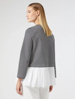 Marina Rinaldi Sweat-shirt en jersey et popeline BLEU Best