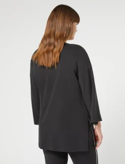 Marina Rinaldi Sweat-shirt en jersey interlock NOIR Discount