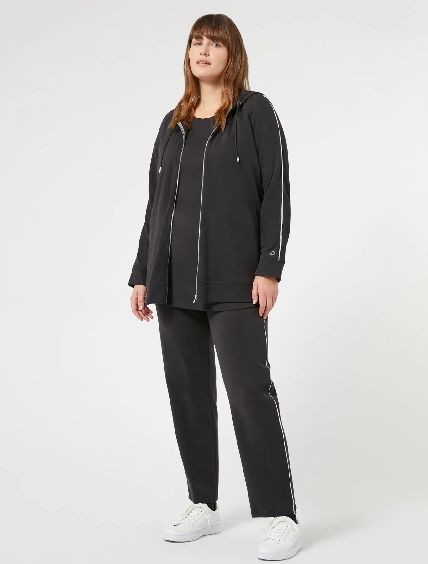 Marina Rinaldi Sweat-shirt en jersey interlock NOIR Discount