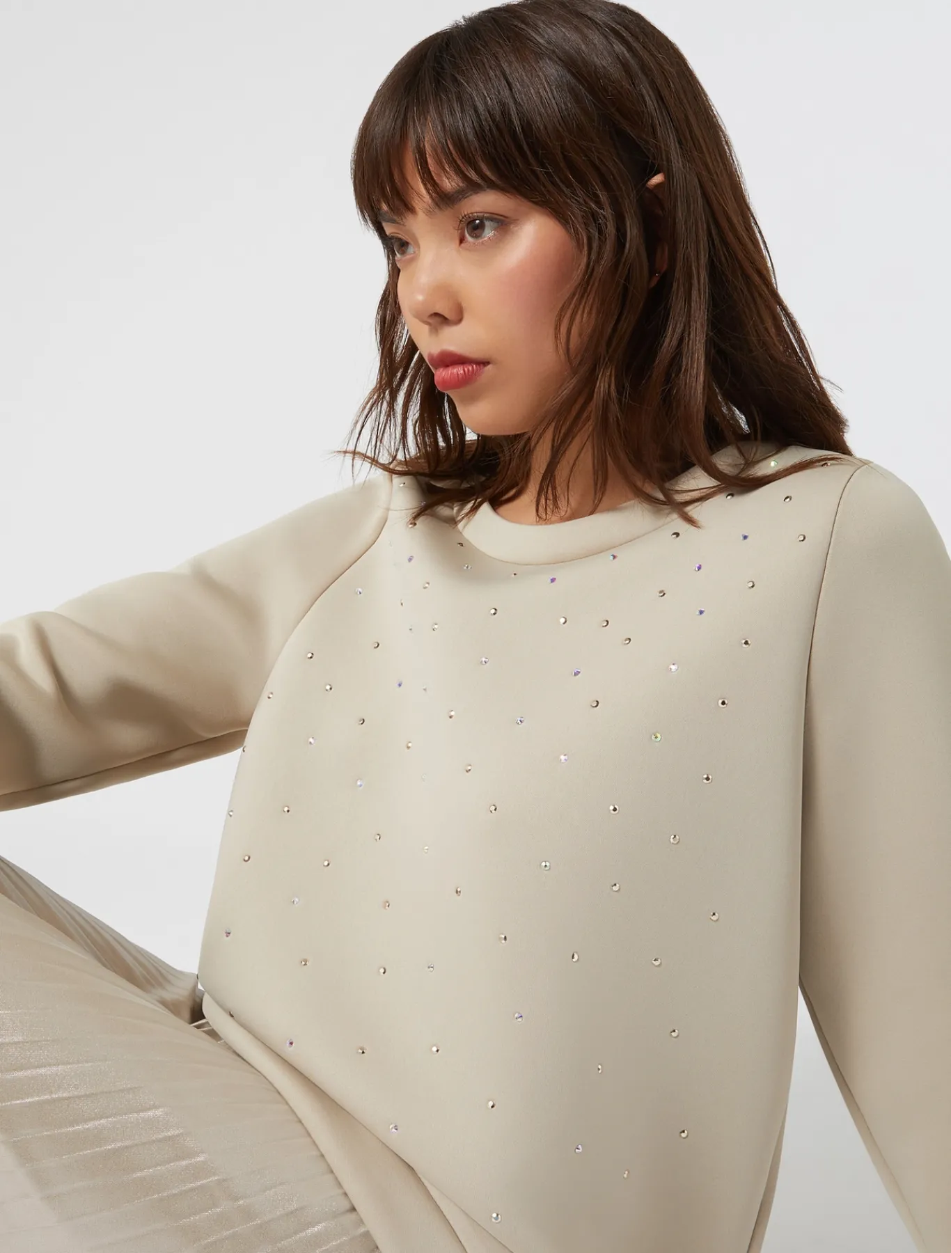 Marina Rinaldi Sweat-shirt en scuba SABLE Clearance