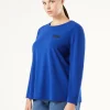 Marina Rinaldi Sweat-shirt en scuba crêpe BLEUET Sale