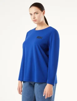 Marina Rinaldi Sweat-shirt en scuba crêpe BLEUET Sale